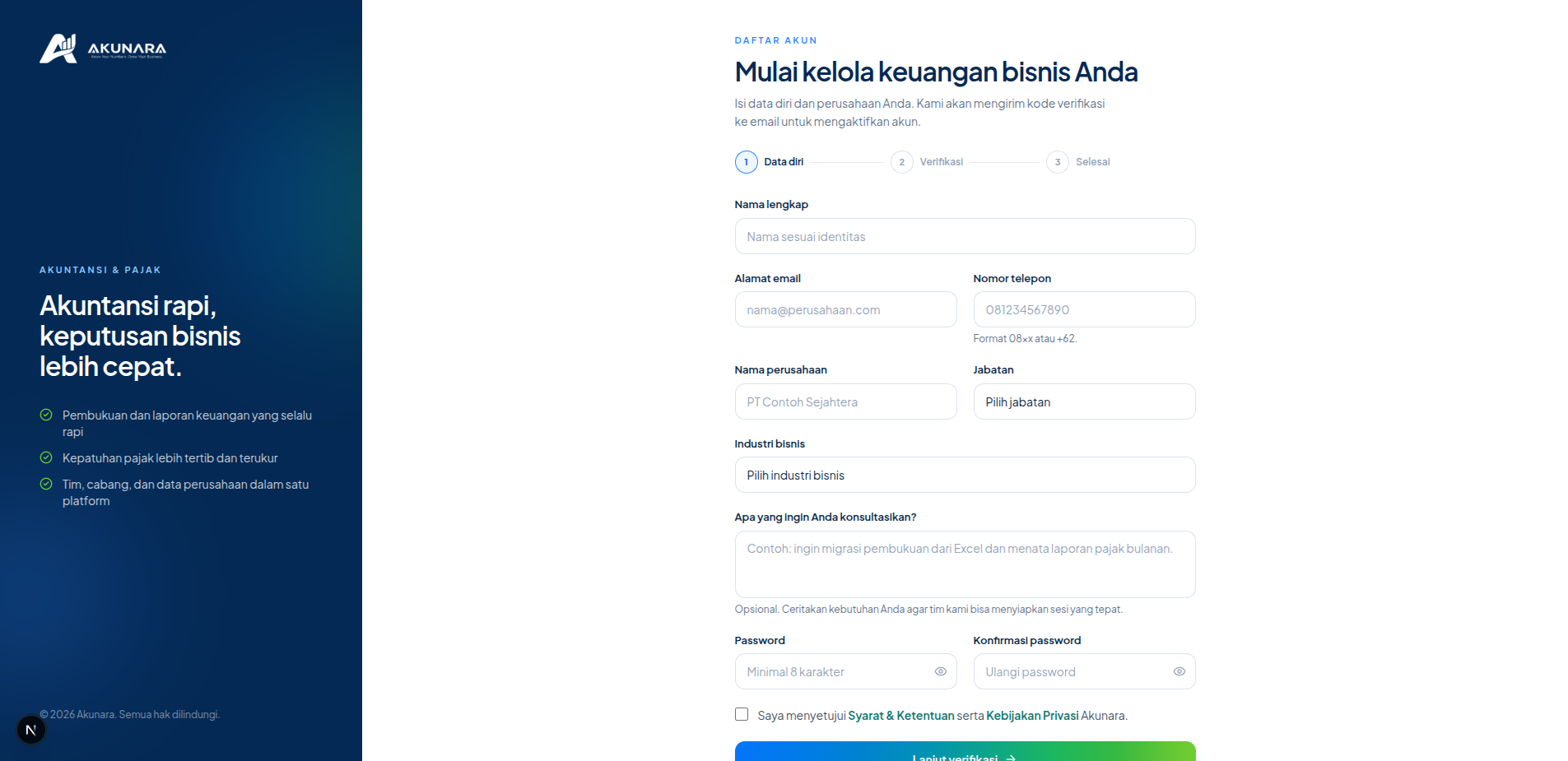 Feature Auth (login/register) akunara