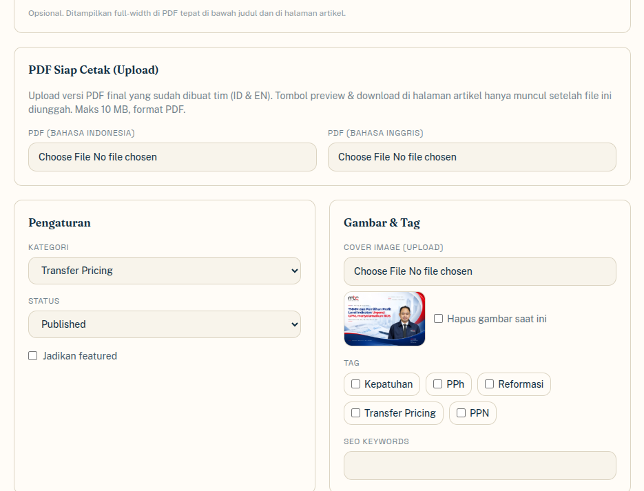 Update di Hosting Revisi Website Publikasi